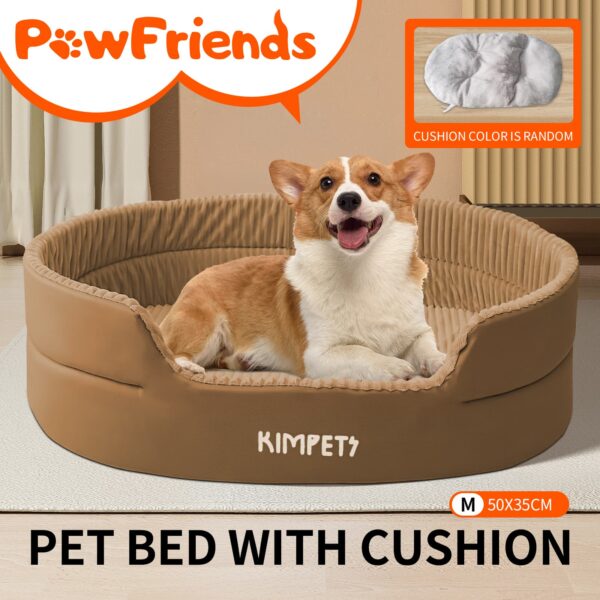 Spacious 3D Semi-Encloseds Pets Nests in Khaki Color Cushion Not Included