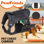 New Pet Tactics Back Vest  Black Chest Strap with Matching Dog Poop Bag Set