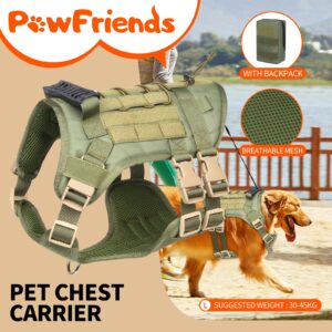 Multifunctional outdoor tactical chest back Green chest strap and dogs poop bag