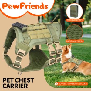 Pet Puppy Harness Leash Set Vest Chest Strap Green chest strap and dogs poop bag