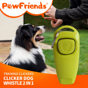 Puppy Dog Training Whistle Clicker Stop Barking Pet Combo Obedience Train Skills