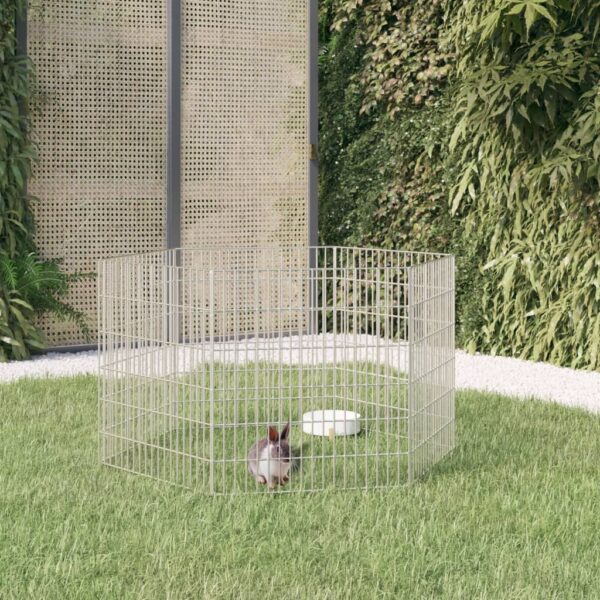 6-Panel Rabbit Cage 54x60 cm Galvanised Iron