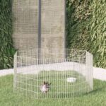 8-Panel Rabbit Cage 54x60 cm Galvanised Iron