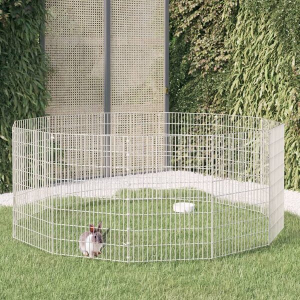 12-Panel Rabbit Cage 54x80 cm Galvanised Iron