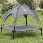 Dog Bed with Canopy Anthracite Oxford Fabric and Steel