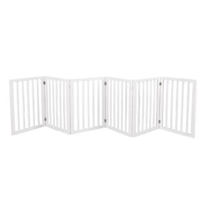 Wooden Pet Gate Dog Fence Safety White 100 Pack