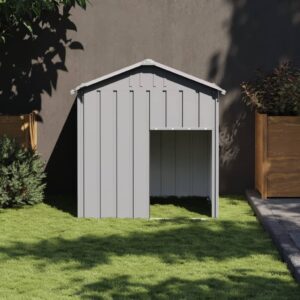 Dog House with Roof Light Grey 117x103x123 cm Galvanised Steel