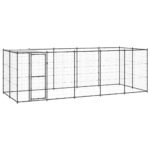 Outdoor Dog Kennel Steel with Roof 12.1 m²