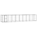 Outdoor Dog Kennel Steel with Roof 21.78 m²