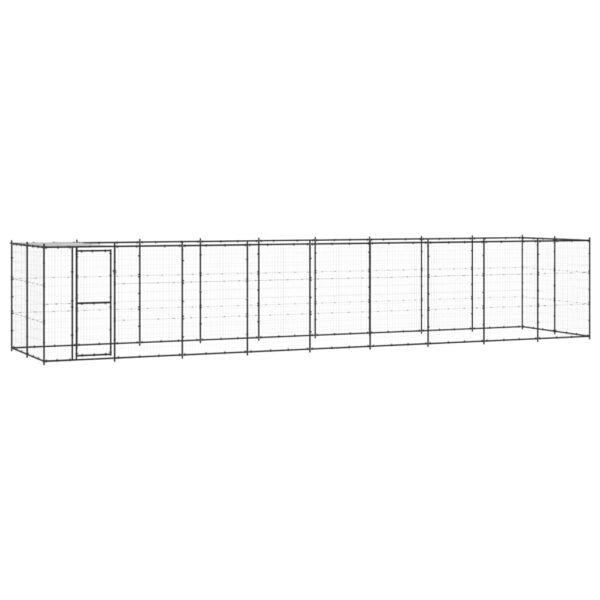 Outdoor Dog Kennel Steel with Roof 21.78 m²