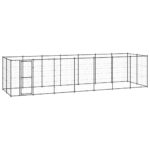 Outdoor Dog Kennel Steel 16.94 m²