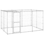 Outdoor Dog Kennel Galvanised Steel with Roof 7.26 m²