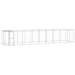 Outdoor Dog Kennel Galvanised Steel with Roof 21.78 m²