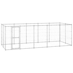 Outdoor Dog Kennel Galvanised Steel 12.1 m²