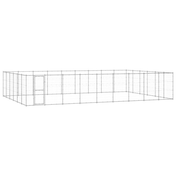 Outdoor Dog Kennel Galvanised Steel 65.34 m²