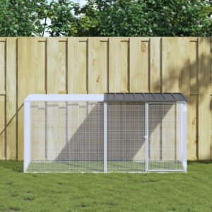 Chicken Cage with Roof  Anthracite Galvanised Steel  Versatile Use  Durable Construction  Mesh Design  Practical Roof  Convenient Access