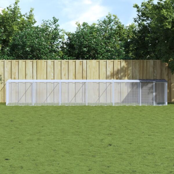 Large Anthracite Chicken Cage with Roof  Galvanised Steel  Mesh Design  Lockable Door