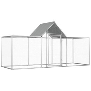 Chicken Coop Galvanised Steel Spacious Hen House with Water-Resistant Roof