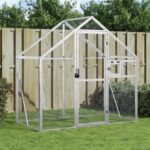 Large Aluminium Bird Aviary with Lockable Door and Ample Activity Space Silver