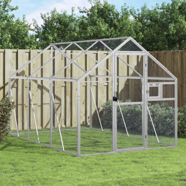 Large Aluminium Bird Aviary with Lockable Door and Ample Activity Space Silver