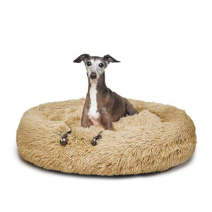 Calming Dog Bed Australian Made Vegan Faux Fur Anti Anxiety Medium 80 cm