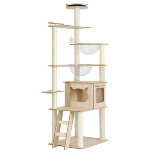 Cat Tree Tower Scratching Post Scratcher 174cm Wood Bed Condo House Ladder