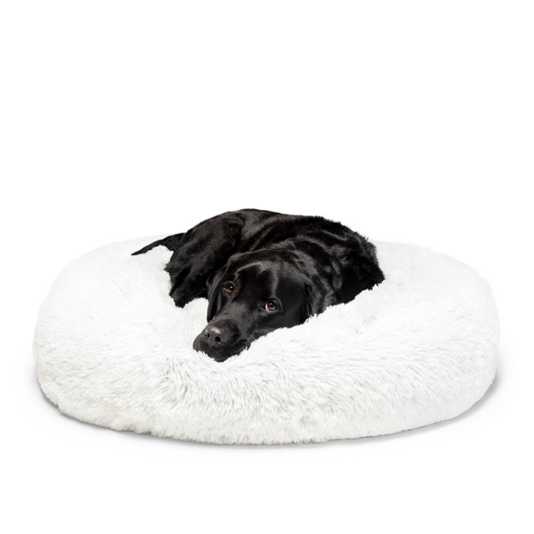 Calming Dog Bed Australian Made Washable Faux Fur Anti Anxiety Pet Bed 100 CM