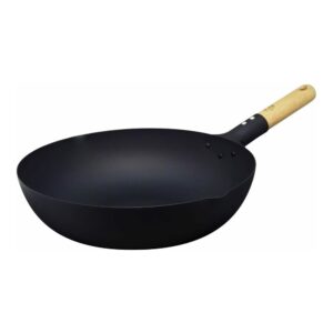 Magma Plate Pure Iron Wok 28cm Compatible with Induction Gas Electric Stoves