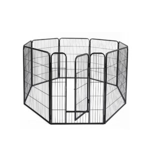 8 Panel Pet Dog Playpen Puppy Exercise Black 2.5kg Mackerel & Lamb