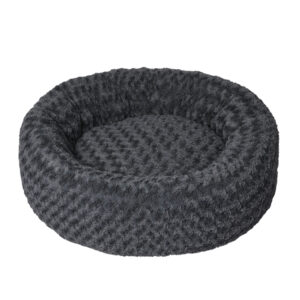 Calming Dog Bed Warm Soft Plush L Dark Grey Large