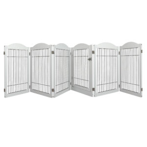 6 Panels Pet Dog Playpen Puppy White