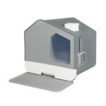 Fully Enclosed Cat Litter Box Mat Grey