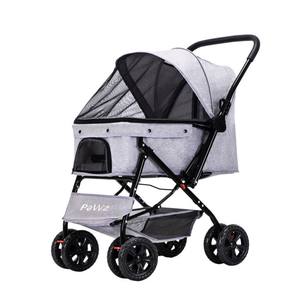 Pet Stroller Pram Dog Carrier Trailer Grey