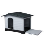 Dog Kennel Outdoor Indoor Plastic L Grey