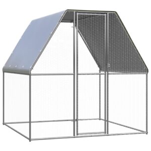 Outdoor Chicken Cage 2x2x2 m Galvanised Steel with Water-Resistant Roof and Lock