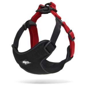 Dog Harness Adjustable with Two Attachment Points for Car Safety and Comfort