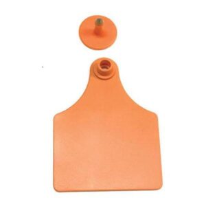 Large Orange Cattle Ear Tags 100 Pack Blank Livestock Tags for Cows Sheep Goats