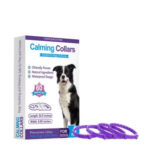 Calming Collars Dogs Adjustable 4 Pack Purple Natural Stress Relief